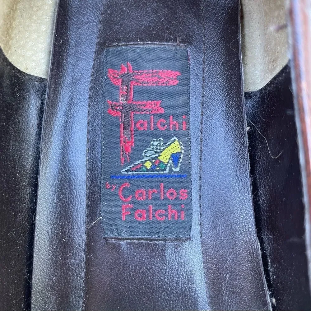 Falchi by Carlos Falchi “Lana” brown leather loafers 8.5